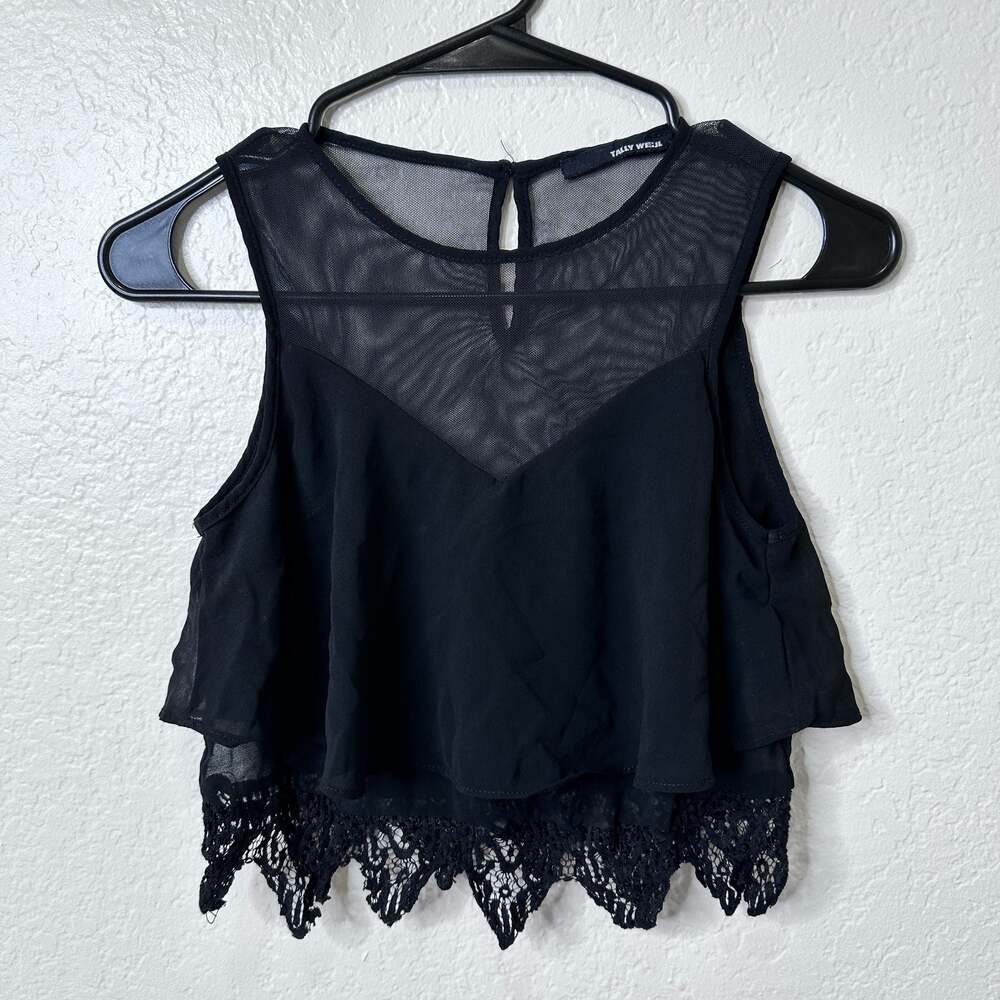 Tally Weijl Layered Mesh and Lace Crop Top - XS/S